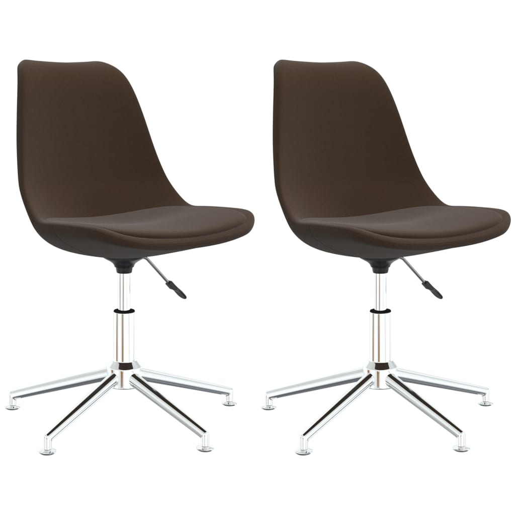 Esszimmerstühle 2 Stk. Drehbar Dunkelbraun Stoff
