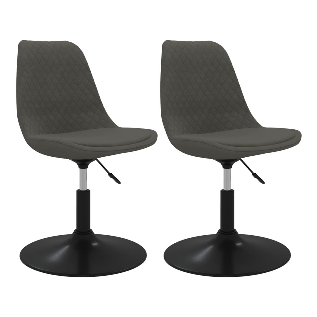 Esszimmerstühle 2 Stk. Drehbar Dunkelgrau Samt