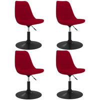 Thumbnail for Esszimmerstühle 4 Stk. Drehbar Rot Samt