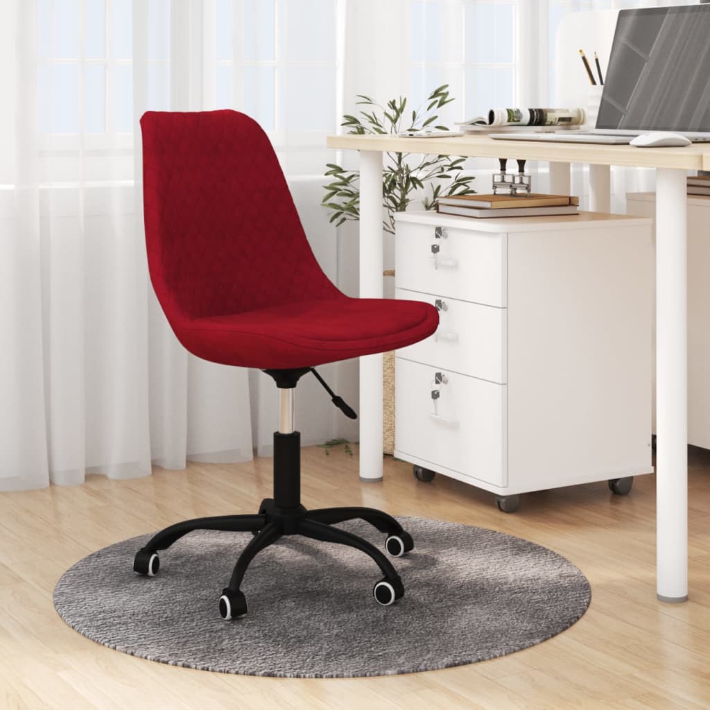 Bürostuhl Drehbar Weinrot Stoff