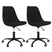 Thumbnail for Esszimmerstühle 2 Stk. Drehbar Schwarz Stoff