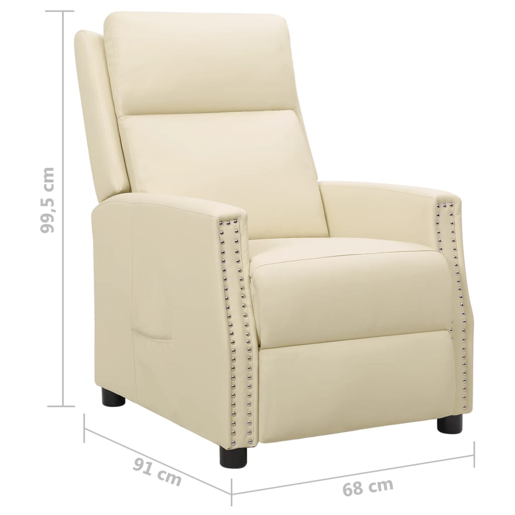 Relaxsessel Creme Kunstleder