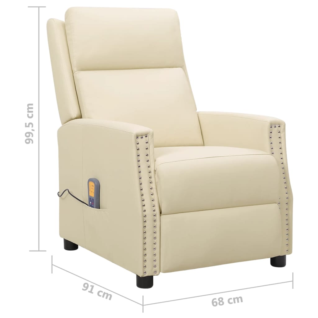 Massagesessel Creme Kunstleder