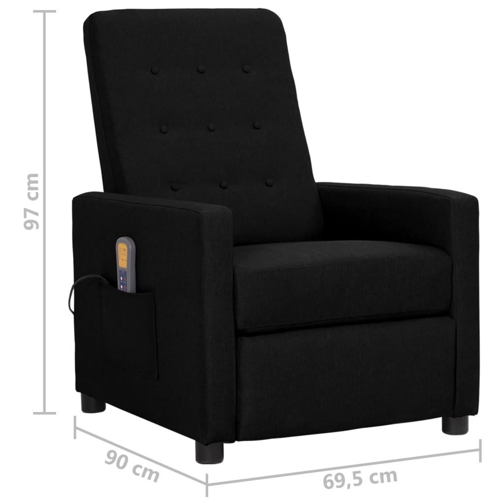 Massagesessel Schwarz Stoff