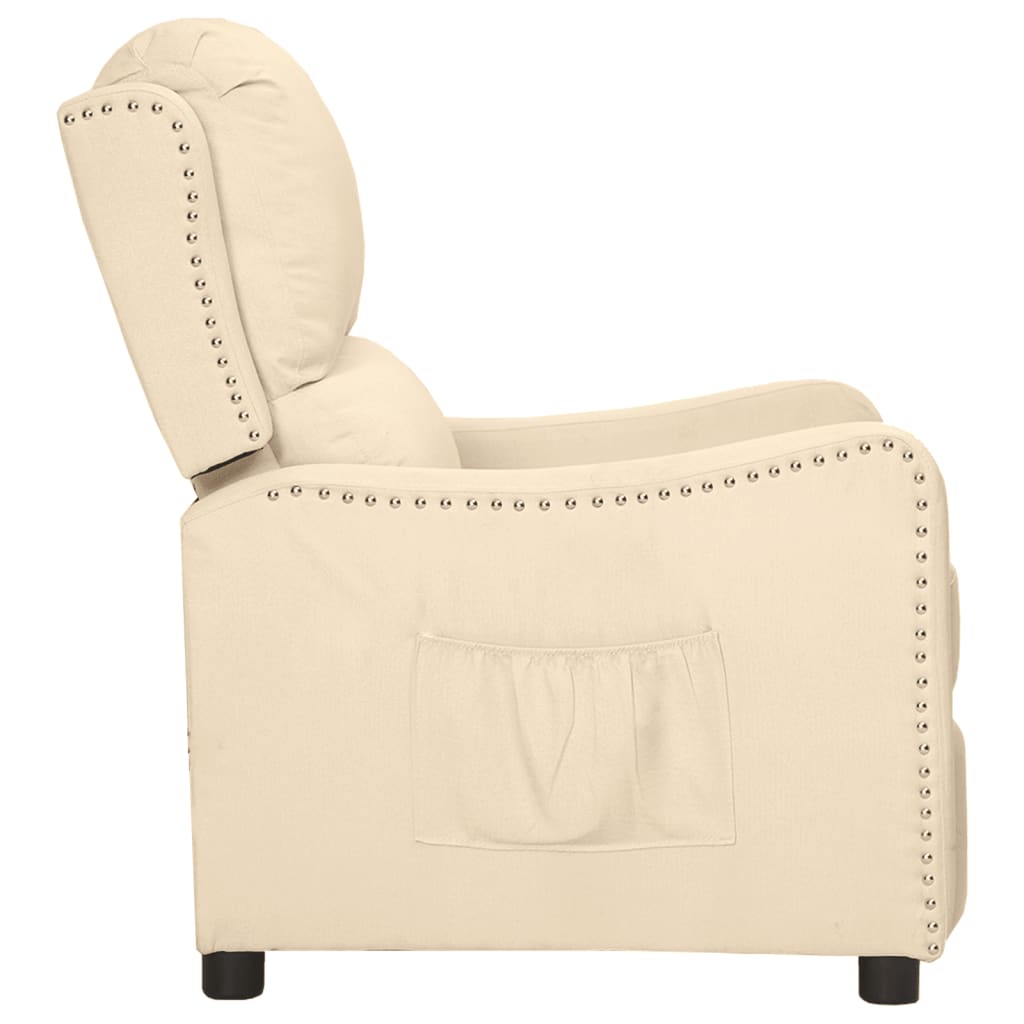 Relaxsessel Verstellbar Creme Stoff