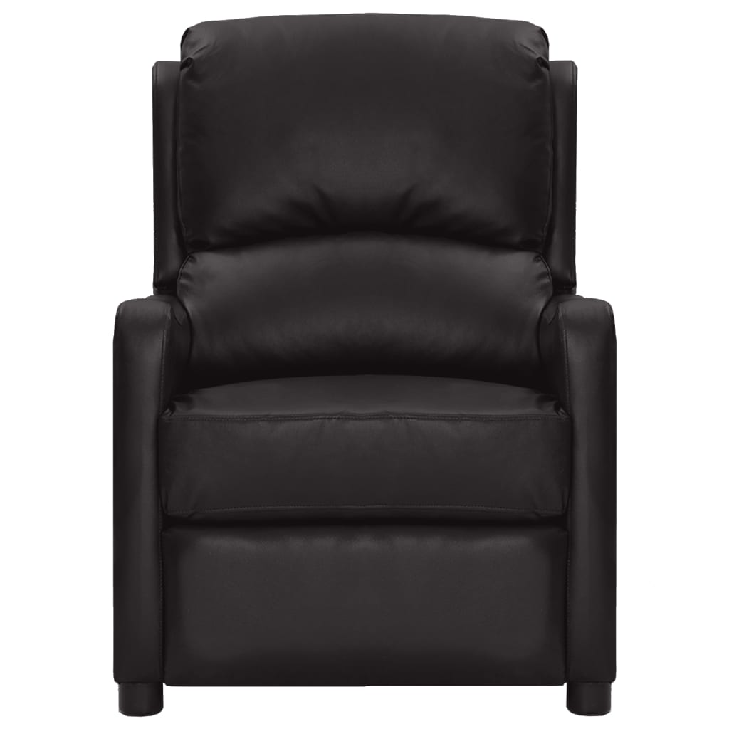 Massagesessel Schwarz Glänzendes Kunstleder