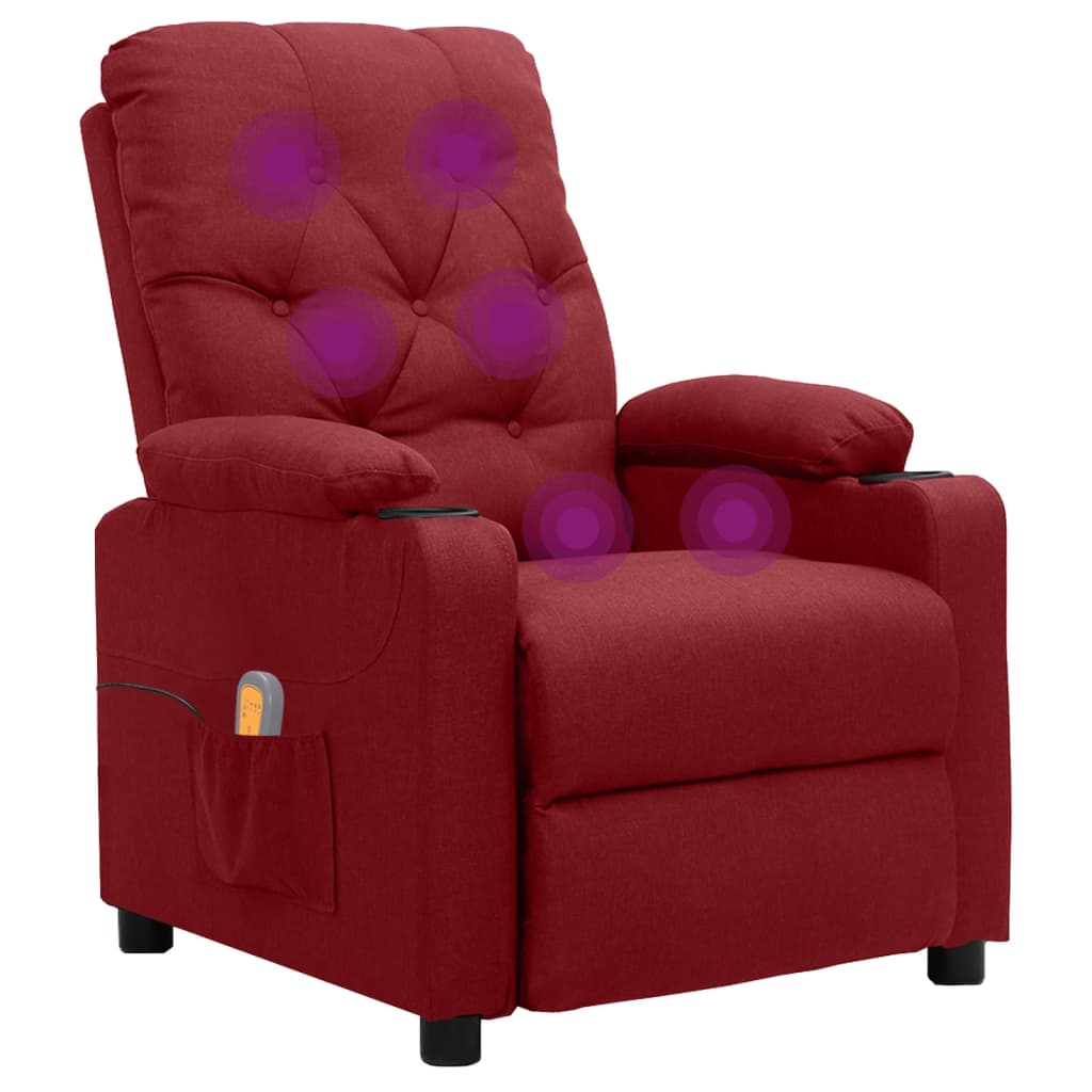 Massagesessel Weinrot Stoff