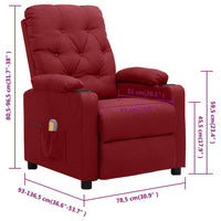Thumbnail for Massagesessel Weinrot Stoff