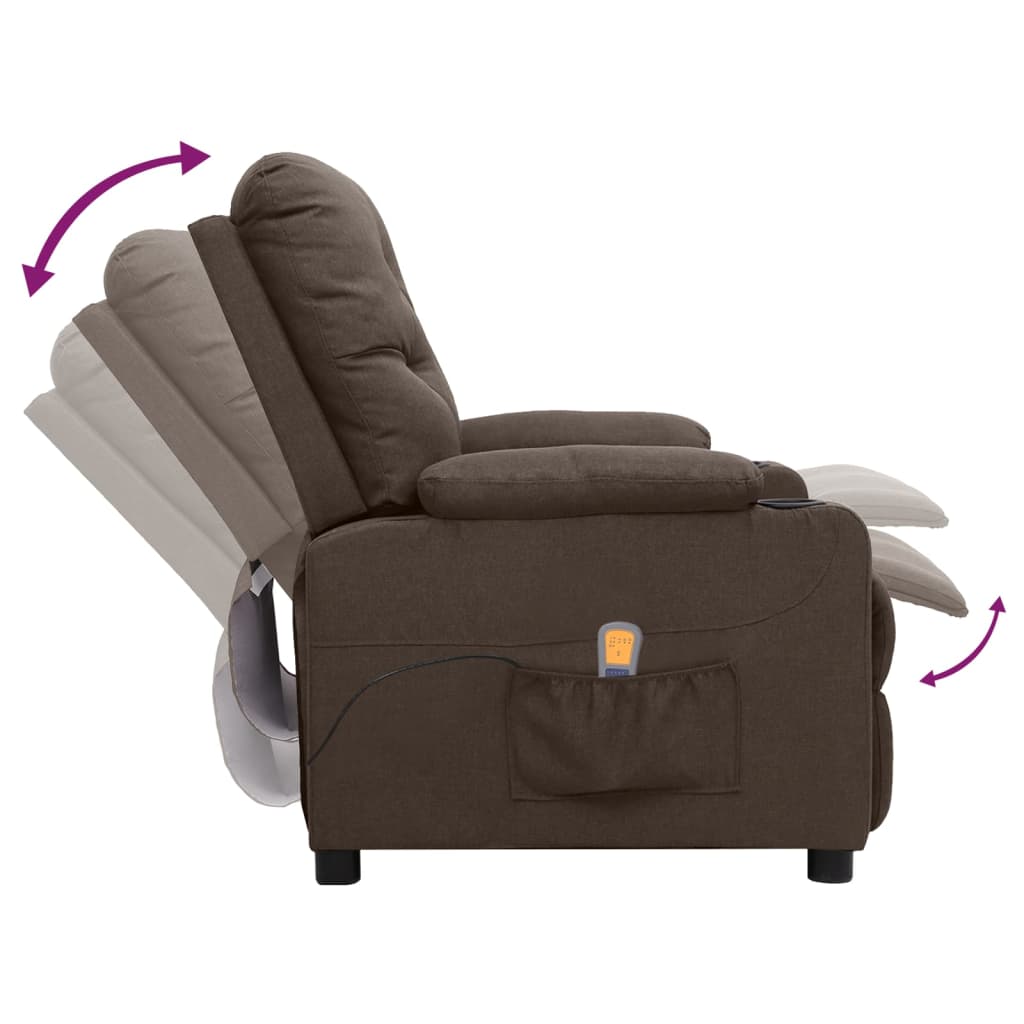 Massagesessel Braun Stoff