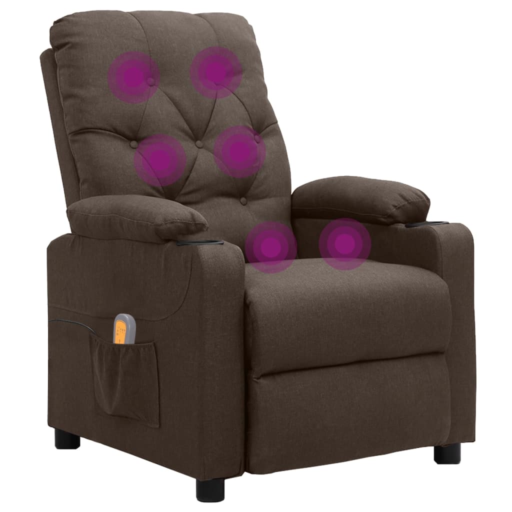 Massagesessel Braun Stoff