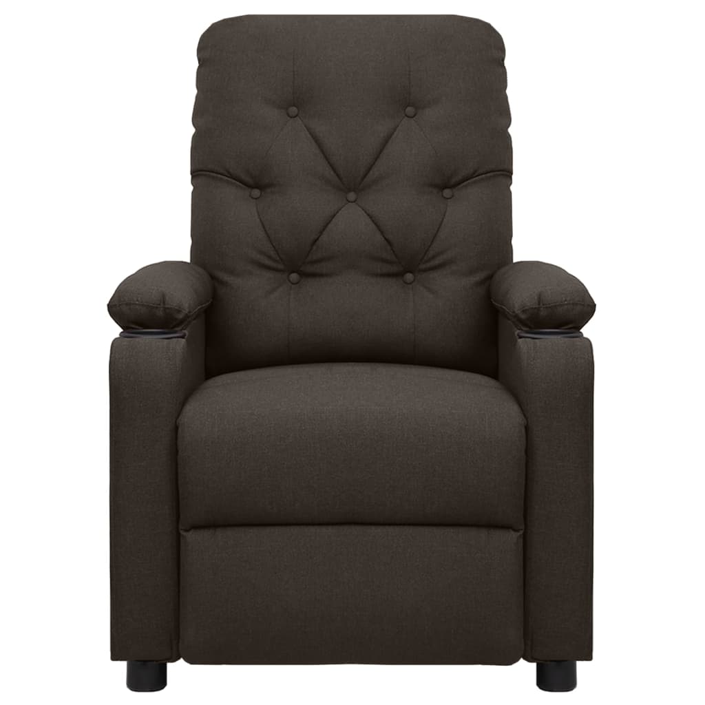 Massagesessel Dunkelbraun Stoff
