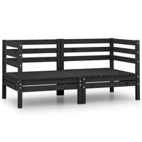 Thumbnail for 2-Sitzer-Gartensofa Schwarz Kiefer Massivholz