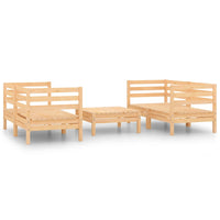 Thumbnail for 3082397 vidaXL 5 Piece Garden Lounge Set Solid Pinewood (806577+806582x2)