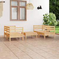Thumbnail for 3082397 vidaXL 5 Piece Garden Lounge Set Solid Pinewood (806577+806582x2)