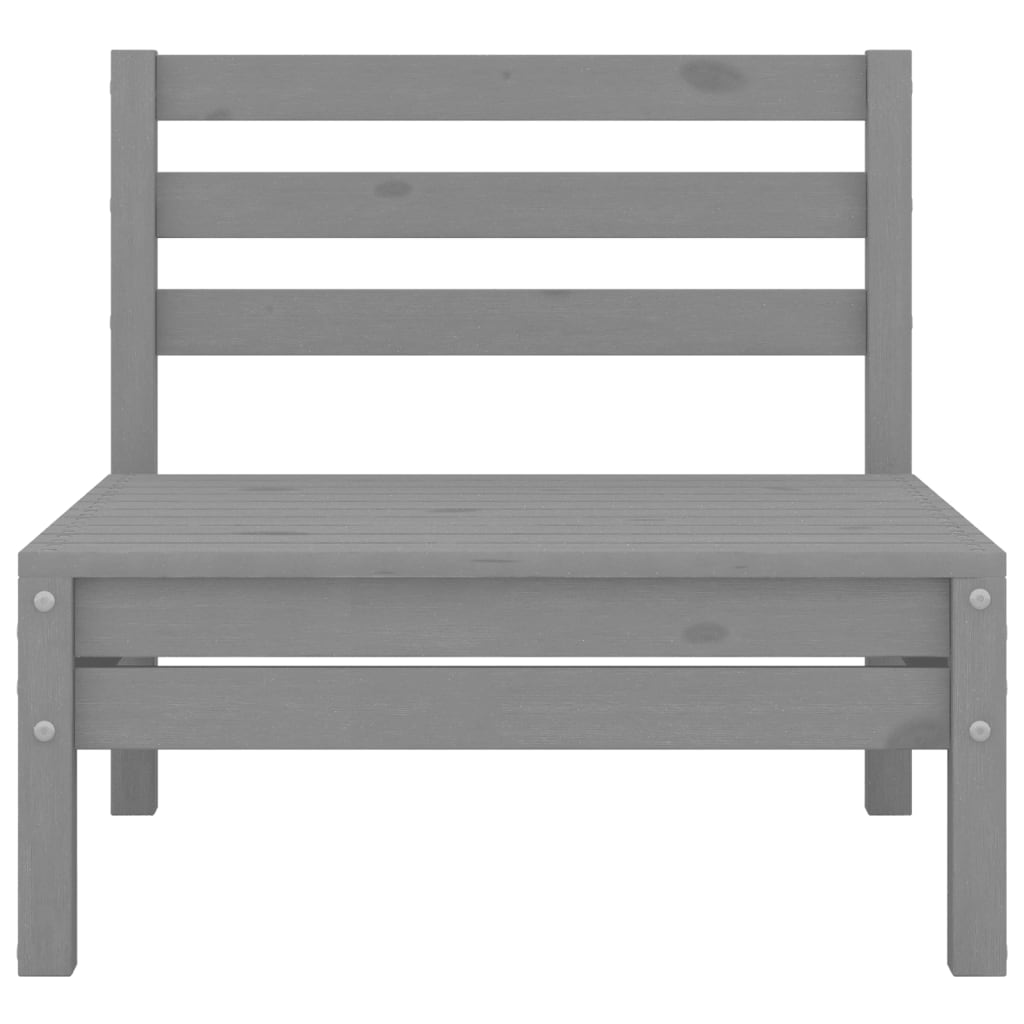 13-tlg. Garten-Lounge-Set Grau Kiefer Massivholz