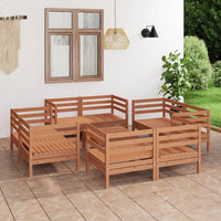 Thumbnail for 9-tlg. Garten-Lounge-Set Honigbraun Massivholz Kiefer