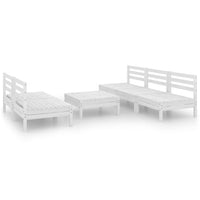 Thumbnail for 6-tlg. Garten-Lounge-Set Weiß Kiefer Massivholz