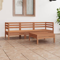Thumbnail for 4-tlg. Garten-Lounge-Set Honigbraun Massivholz Kiefer