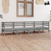 Thumbnail for 4-tlg. Garten-Lounge-Set Grau Kiefer Massivholz