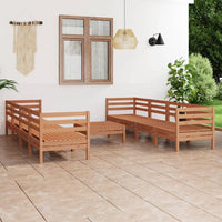 Thumbnail for 9-tlg. Garten-Lounge-Set Honigbraun Massivholz Kiefer