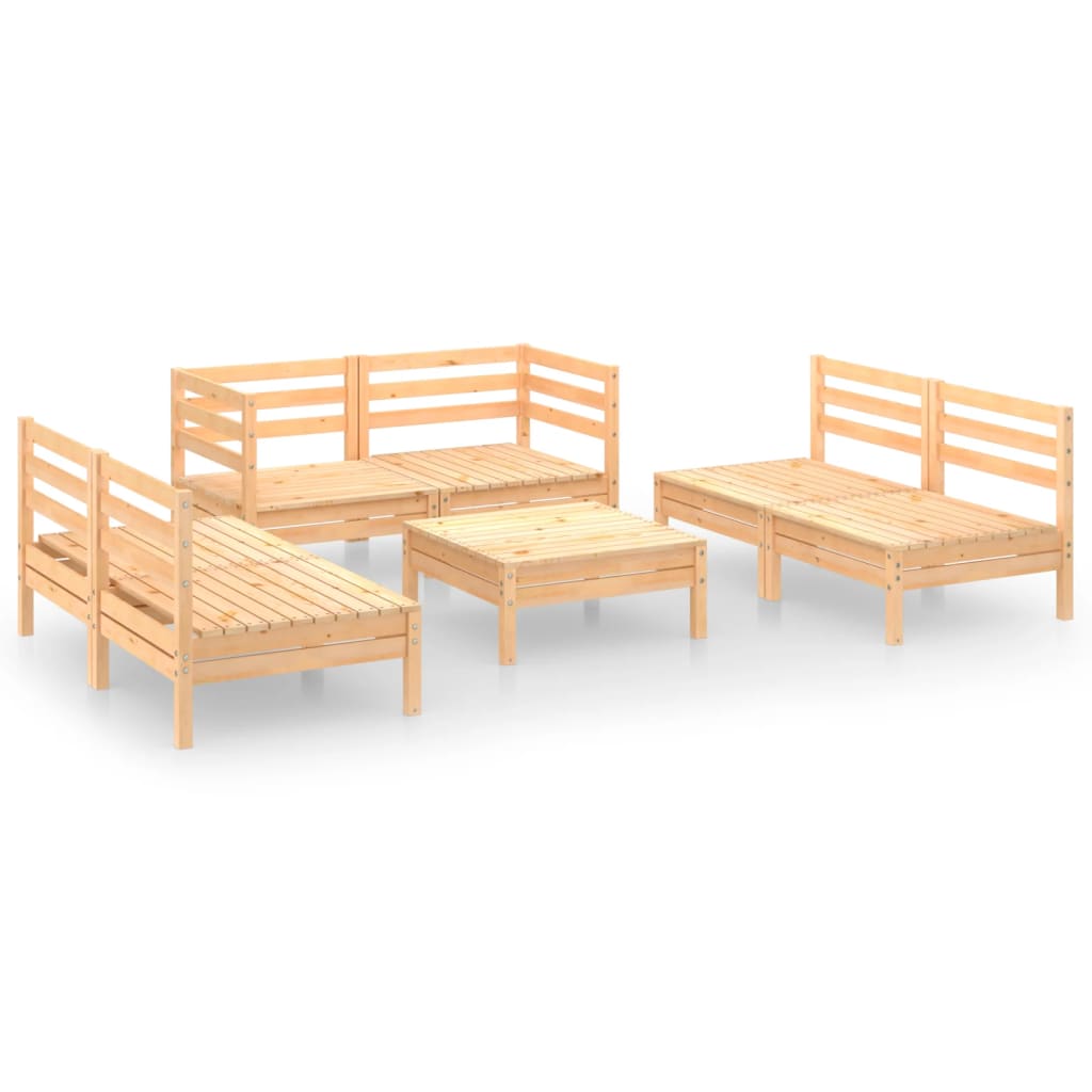 7-tlg. Garten-Lounge-Set Massivholz Kiefer