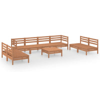 Thumbnail for 9-tlg. Garten-Lounge-Set Honigbraun Massivholz Kiefer