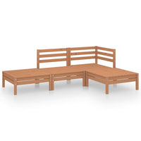 Thumbnail for 4-tlg. Garten-Lounge-Set Honigbraun Massivholz Kiefer