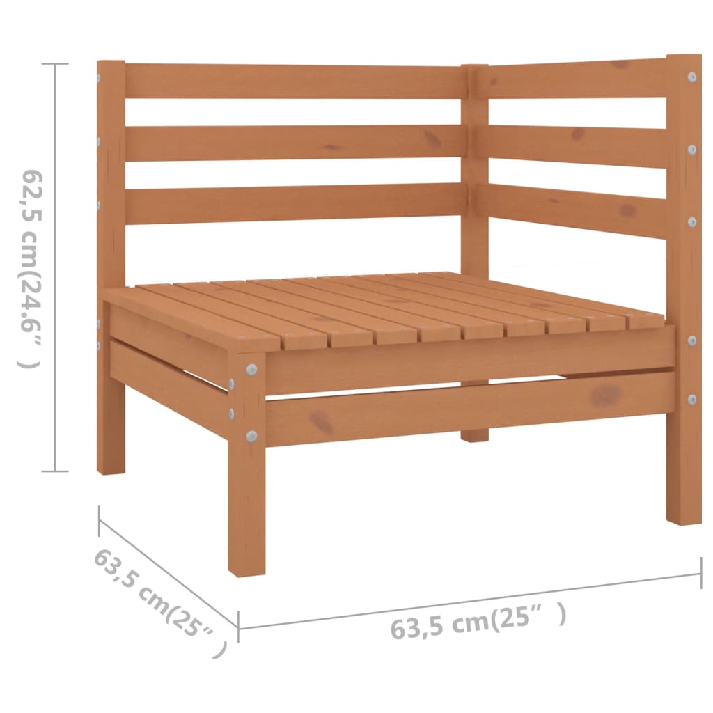 4-tlg. Garten-Lounge-Set Honigbraun Massivholz Kiefer