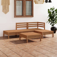 Thumbnail for 5-tlg. Garten-Lounge-Set Massivholz Kiefer Honigbraun
