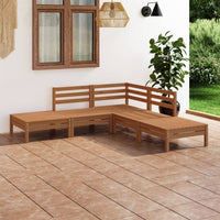 Thumbnail for 5-tlg. Garten-Lounge-Set Massivholz Kiefer Honigbraun
