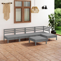 Thumbnail for 6-tlg. Garten-Lounge-Set Massivholz Kiefer Grau