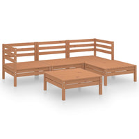Thumbnail for 5-tlg. Garten-Lounge-Set Massivholz Kiefer Honigbraun