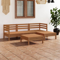 Thumbnail for 5-tlg. Garten-Lounge-Set Massivholz Kiefer Honigbraun