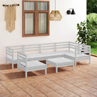 Thumbnail for 7-tlg. Garten-Lounge-Set Massivholz Kiefer Weiß