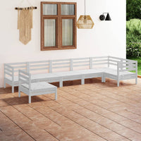 Thumbnail for 7-tlg. Garten-Lounge-Set Massivholz Kiefer Weiß