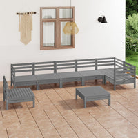 Thumbnail for 8-tlg. Garten-Lounge-Set Massivholz Kiefer Grau