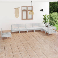 Thumbnail for 8-tlg. Garten-Lounge-Set Massivholz Kiefer Weiß