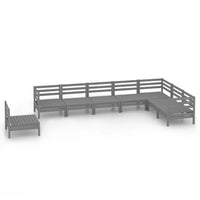 Thumbnail for 8-tlg. Garten-Lounge-Set Massivholz Kiefer Grau
