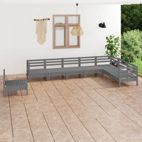 Thumbnail for 8-tlg. Garten-Lounge-Set Massivholz Kiefer Grau
