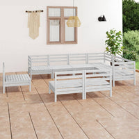Thumbnail for 9-tlg. Garten-Lounge-Set Massivholz Kiefer Weiß