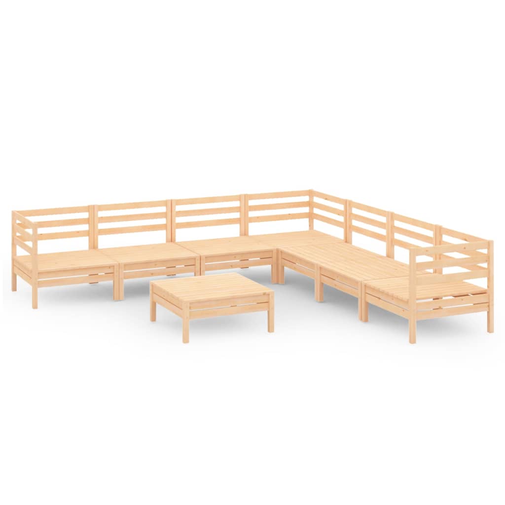 8-tlg. Garten-Lounge-Set Massivholz Kiefer
