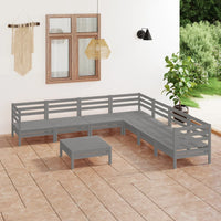 Thumbnail for 8-tlg. Garten-Lounge-Set Massivholz Kiefer Grau