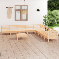 Thumbnail for 10-tlg. Garten-Lounge-Set Massivholz Kiefer