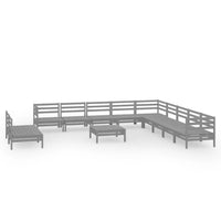 Thumbnail for 12-tlg. Garten-Lounge-Set Massivholz Kiefer Grau