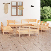 Thumbnail for 11-tlg. Garten-Lounge-Set Massivholz Kiefer