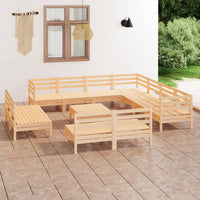 Thumbnail for 12-tlg. Garten-Lounge-Set Massivholz Kiefer