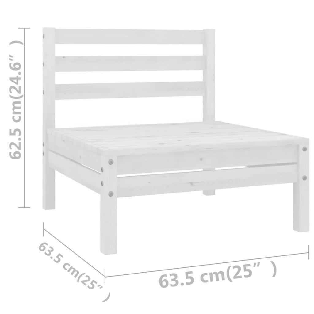 10-tlg. Garten-Lounge-Set Massivholz Kiefer Weiß