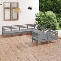 Thumbnail for 8-tlg. Garten-Lounge-Set Massivholz Kiefer Grau