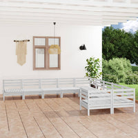 Thumbnail for 10-tlg. Garten-Lounge-Set Weiß Massivholz Kiefer