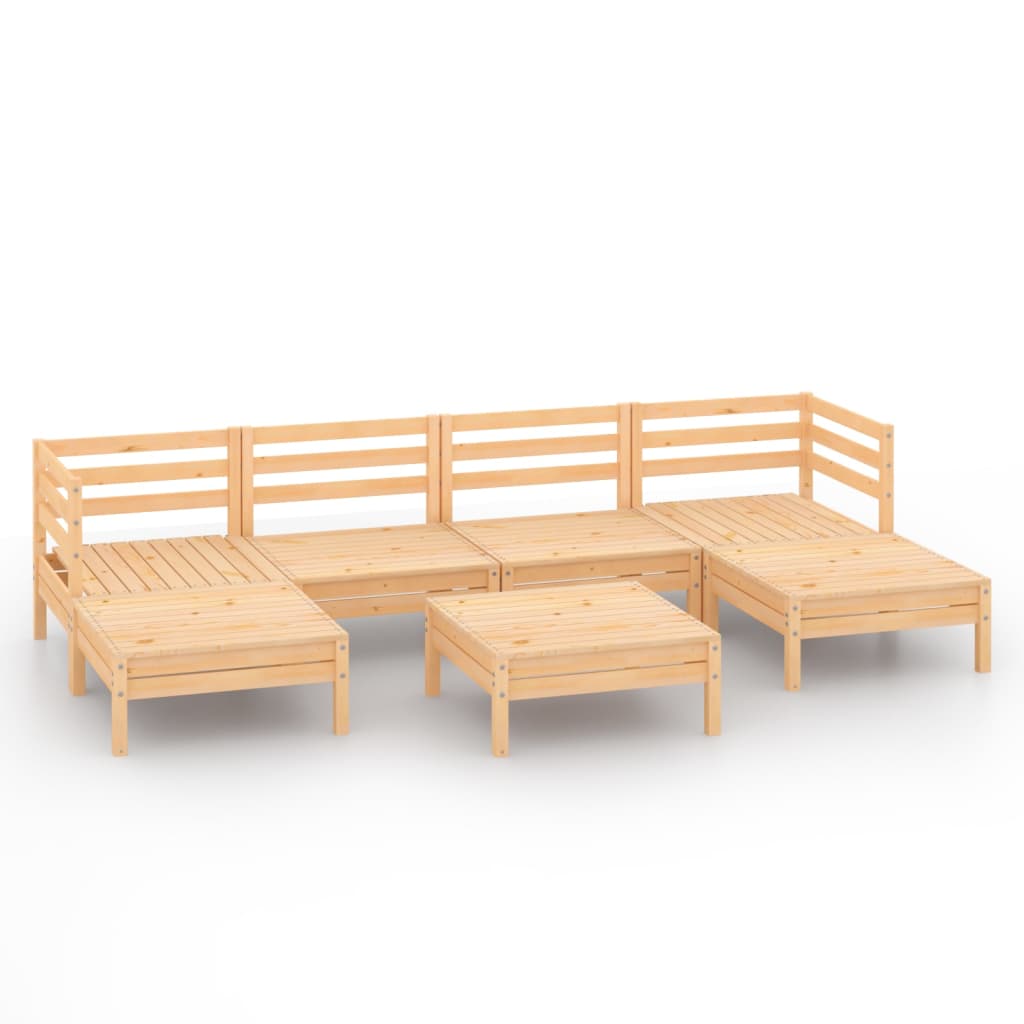 7-tlg. Garten-Lounge-Set Massivholz Kiefer